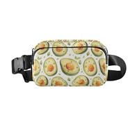 Pink and White Color Flamingo Illustration Mini Fanny Waist Pack with Adjustable Strap for Travel Vacation Running, Funny Avocado, One Size