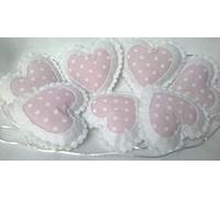 Pink and White Felt Polka Dot Love Heart Shaped Bedroom Accessory. Nursery Bunting Decoration. Baby Girl Bed Canopy Garland Room Decorations.