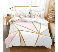 Pink and White Marble Duvet Cover 230X220,Geometric Gold Glitter Texture Printed Bedding Set,Modern Simple Grey Quilt Cover for kids Girls boys Teens Aldult Bedroom Decor King
