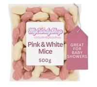 Pink and White Mice 500g - Chocolate Mice Smooth Melt-in Mouth White & Pink Sweets - Great party & baby shower sweets by MyCandyShop