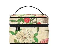 Pink and White Peonies Travel Makeup Bag - Elegant and Spacious Cosmetic Organizer for On-The-Go