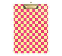 Pink and Yellow American Plaid Acrylic Nursing School Pocket clipboard Standard Letter A4 Size Acrylic Cute for Coaches Medical Classroom Gold 12x9in Tabla para escribir