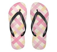 Pink and Yellow Cross rubber reef flip flops Slip-Resistant beach flip for Shower Swimming Pool beach