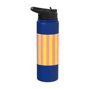 Pink and Yellow Stripes Vertical Lines Striped Stainless Steel Insulated Water Bottle