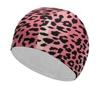 Pink Animal Leopard Print Swim Cap for Men Women Long Hair Bathing Caps for Swimming Waterproof Swimming Caps