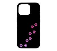Pink Animal Paw Print Pattern Cute Cats Pets Kitten Paws Case for iPhone 16 Pro
