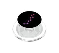 Pink Animal Paw Print Pattern Cute Cats Pets Kitten Paws PopSockets PopGrip for MagSafe
