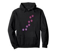 Pink Animal Paw Print Pattern Cute Cats Pets Kitten Paws Pullover Hoodie