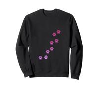 Pink Animal Paw Print Pattern Cute Cats Pets Kitten Paws Sweatshirt
