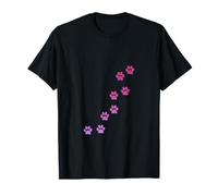 Pink Animal Paw Print Pattern Cute Cats Pets Kitten Paws T-Shirt
