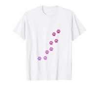 Pink Animal Paw Print Pattern Cute Cats Pets Kitten Paws Value Graphic T-Shirt, Men, White, M