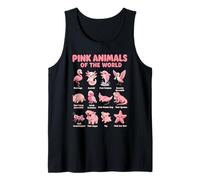 Pink Animals of the World Kawaii Wildlife Chart Tank Top