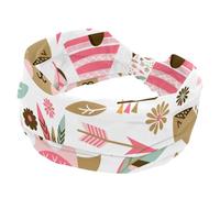 Pink Animals Pattern Wide Headbands for Women, Non Slip Sports Hair Bands, Stretchy Head bands, Fahion Wide Headband for Yoga, Workout, Daily