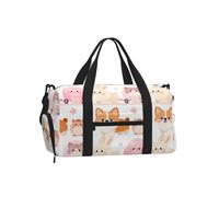 Pink Animals Sports Duffel Bag with Shoe Compartment-Lightweight Gym Weekender for Men Women, Waterproof Travel Tote with Wet Pocket