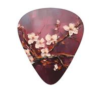 Pink apricot blossoms Printed pick set - 12 pieces, thin, medium and thick guitar picks, suitable for guitar, bass, electric guitar and ukulele