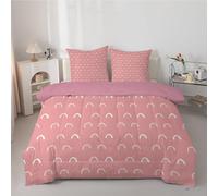 Pink Arc Super King Duvet, Anti Allergy Coverless Duvet Set for All Seasons, 7.5 Tog Modern Simple Reversible Bed Quilts Set - Soft & Washable Bedding Comforter with 2 Pillowcases