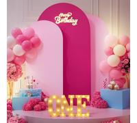 Pink Arch Backdrop Cover Set of 3 Wedding Arch Covers Stretchy Backdrop Baby Shower Birthday Party Hot Pink Arch Cover 6FT 6.6FT 7.2FT Arch Backdrop Stand Cover Spandex Bridal Shower Decoration