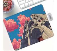 Pink Architecture Gaming Mouse Pad, High Precision Smooth Surface with Anti-Fray Stitched Edges, Professional Mouse Mat for PC Gaming, Non-Slip Rubber Base, Water Resistant MousePad 30 x 25 cm d0d-235
