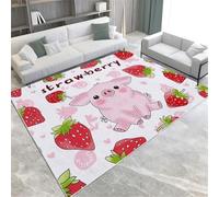 Pink Area Rugs Cartoon Cute Pig Machine Washable Area Rug 120 X 170 Cm Soft Fluffy Non-Slip Short Pile Carpet For Living Room Bedroom Dining Room Kitchen Office & Nursery,80 X 150 Cm