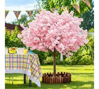 Pink Artificial Cherry Blossom Trees, Artificial Cherry Blossom Tree, with Blossom Branches Fake Vines Flowers, Christmas for Indoor Outdoors, for Wedding Home Decor,A,120 * 100cm/4 * 3ft