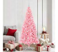 Pink Artificial Christmas Tree, 180cm PVC Cone Shape, 300 Warm White LED Strip Lights, Modern Design for Indoor Outdoor Holiday Decor