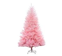 Pink Artificial Christmas Tree Hinged Realistic Christmas Tree Spruce Full Tree with Metal Stand Xmas Tree for Shopping Malls Home Office Party Holiday Decoration