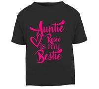 Pink Auntie Custom Name is My Bestie Baby T Shirt Top Aunty