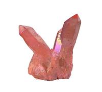 Pink Aura Quartz Crystal Titanium Bismuth Silicon Cluster Rainbow Natural Stone Beautiful Crystal (Size : 220-300g)