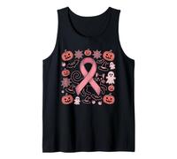 Pink Awareness Ribbon Breast Cancer Halloween Spooky Support Tank Top