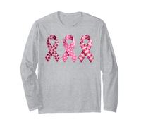 Pink Awareness Ribbons Leopard Polka Dot Checker Long Sleeve T-Shirt