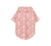 Pink Axolotl and Hearts Pattern Summer Dog Shirt Vest Button Up Breathable Cool Pet Outfits Apparel Tops Puppy Clothes Perfect for Everyday Wear, and Photoshoots 2XL
