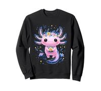 Pink Axolotl Flower Crown Cup Botanical Sweatshirt