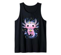 Pink Axolotl Flower Crown Cup Botanical Tank Top
