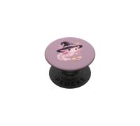 Pink Axolotl Magical Mage Hat Halloween Kawaii Fantasy PopSockets Adhesive PopGrip