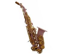 Pink B-flat Small Bend High-pitched Saxophone Professional Brass Body Sax Wind Instrument Saxophone for Student
