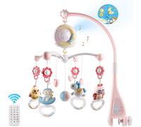 (Pink) Baby Crib Bed Bell Cot Mobile Nursery Lullaby Toys