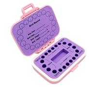 Pink Baby Tooth Keepsake Box for Lost Teeth, Milestone Recording | PP and EVA Build, Sliding-resistant Layout, Labelled Compartments, Profile Lid, for Young Boy Girl