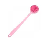 (pink) Back Scrubber for Shower Soft Silicone Bath Body Brush with 37.5cm Long Handle