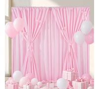 Pink Backdrop Curtain 2Panels : 11.6×8ft Wedding Backdrop Wrinkle Free Polyester Background - Bridal Shower Outdoor Decorations