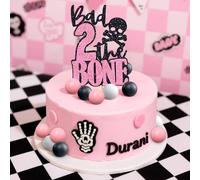 Pink Bad Two the Bone Party Decorations Cake Topper Rock Party Decor | Rock And Roll 2nd Birthday Party Decorations Cake Decor for Rock Music Theme 2 Year Old Birthday Party