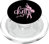 Pink Ballet Dancer with Script Dance Lettering Design PopSockets PopGrip for MagSafe