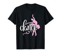 Pink Ballet Dancer with Script Dance Lettering Design T-Shirt