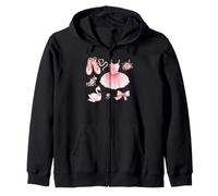 Pink Ballet Princess Tutu Pointe Shoes Swan Ballet Dancer Zip Hoodie