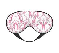 Pink Ballet Shoes Night Mask Soft Reversible Eye Cover Adjustable Strap Light Blocking Comfortable Rest