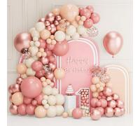 Pink Balloon Garland Arch Kit,102Pcs Dusty Pink Balloon Arch Kit With Rose Gold Balloons White Balloons, 18 12 10 5 Inch Latex Balloons For Wedding Birthday Baby Shower Bridal Shower Party Decorations