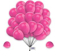 Pink Balloons 50 Pack - 12 Inch Plain Round Latex Balloons for Birthday, Baby Shower, Engagement & Wedding Decorations