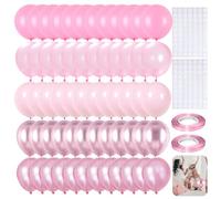 Pink Balloons, 60 Pcs 12 Inch Latex Balloon, Pastel Metallic Balloonss, Hot/Chrome/Pearl/Macaron/Light Pink For Birthday, Wedding And Party Decoration