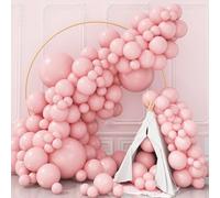 Pink Balloons Double Stuffed, 18 12 10 5 Inch Pastel Pink Balloon Arch Light Pink Balloons Different Sizes Baby Pink Balloon Garland Kit for Birthday Baby Shower Gender Reveal Bridal Party Decorations
