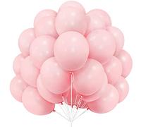 Pink Balloons Set, 30 Pcs Pastel Pink Balloon 12 Inch Macaron Pink Latex Balloons with Ribbon for Grils Boys Birthday Party Supplies Gender Reveal Baby Shower Carnival Events Bridal Party Decorations