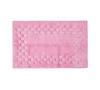 (Pink, Bath Mat) Cotton Check Border Bath Mat